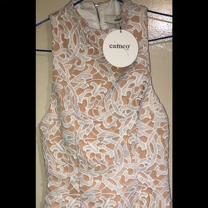 White and beige Cameo dress